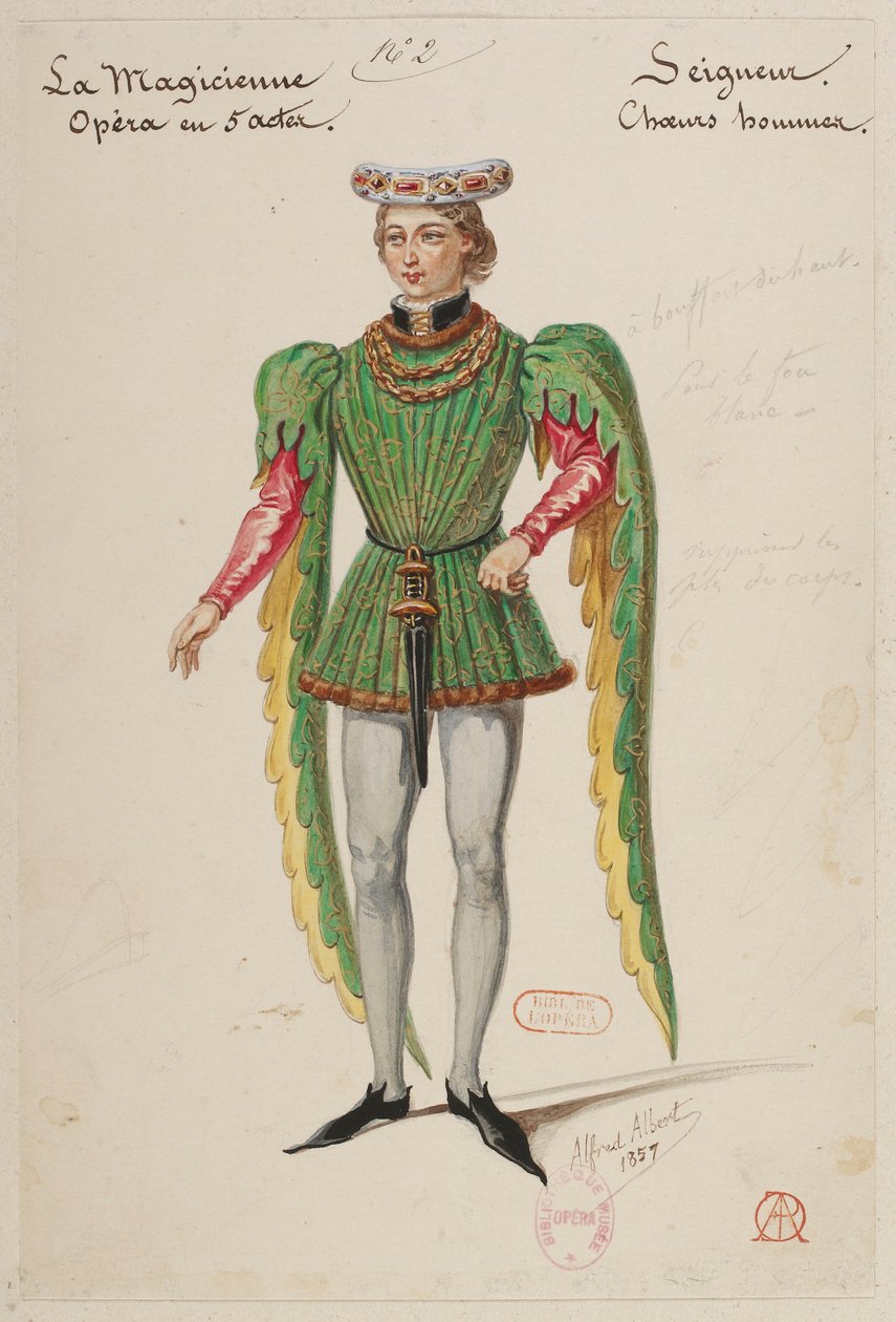 Halévy - La magicienne - kostymmodeller av Alfred Albert - 02. Seigneur, manskör av Alfred Albert