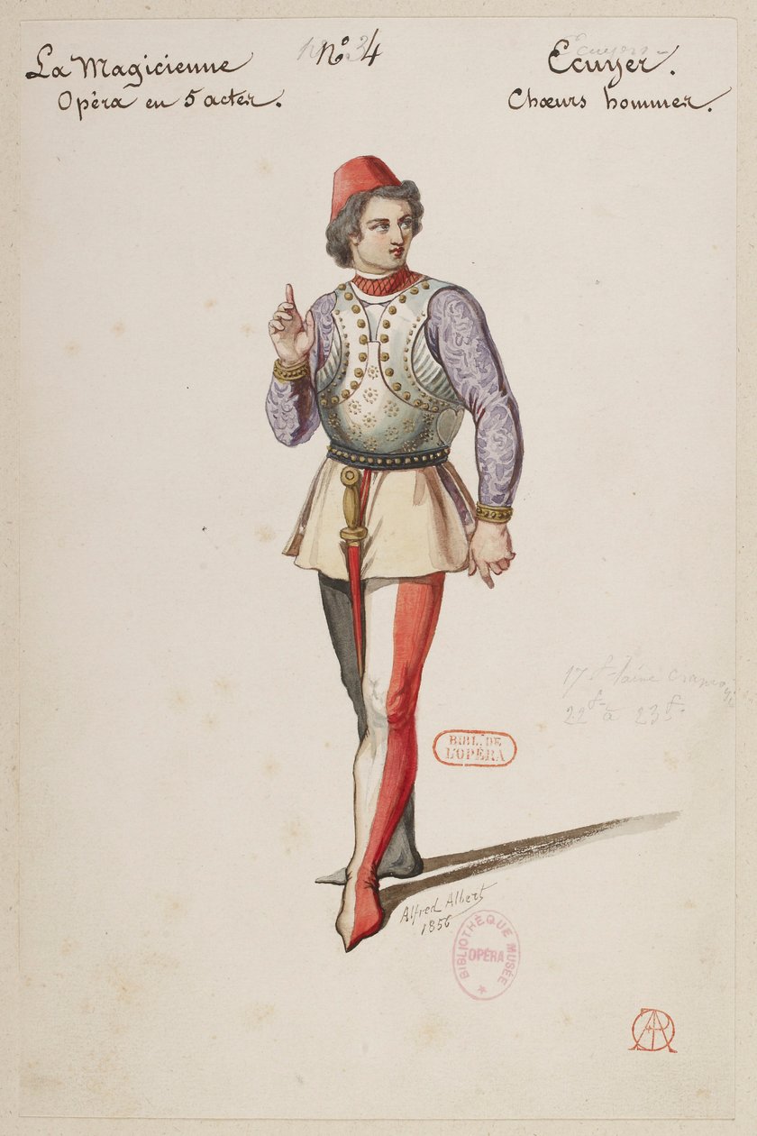 Halévy - La magicienne - kostymmodeller av Alfred Albert - 04. Ecuyer, manskör av Alfred Albert