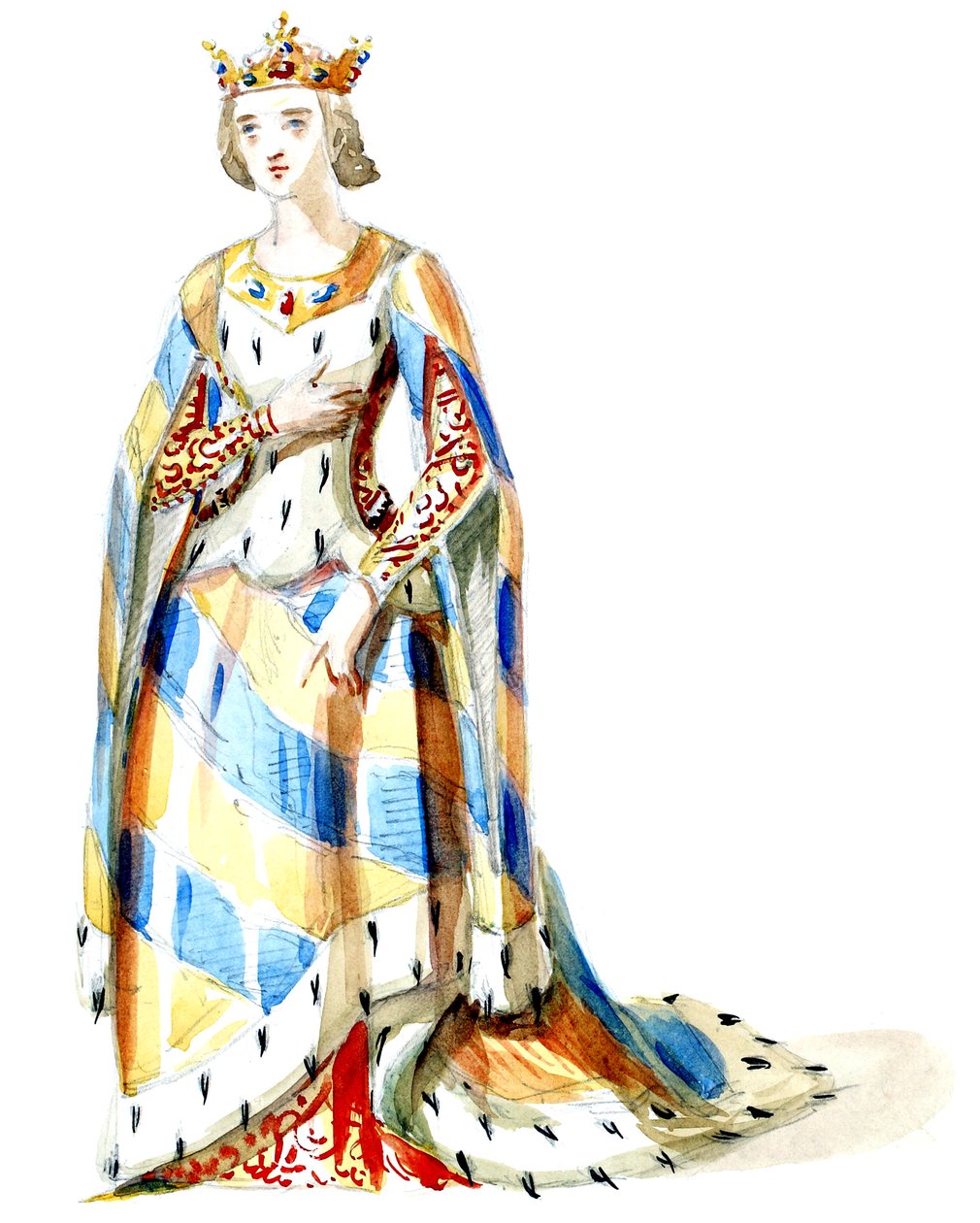 Halévy - La magicienne - kostymmodeller av Alfred Albert - 05. Mme Gueymard, 2:a kostymen (retuscherad) av Alfred Albert