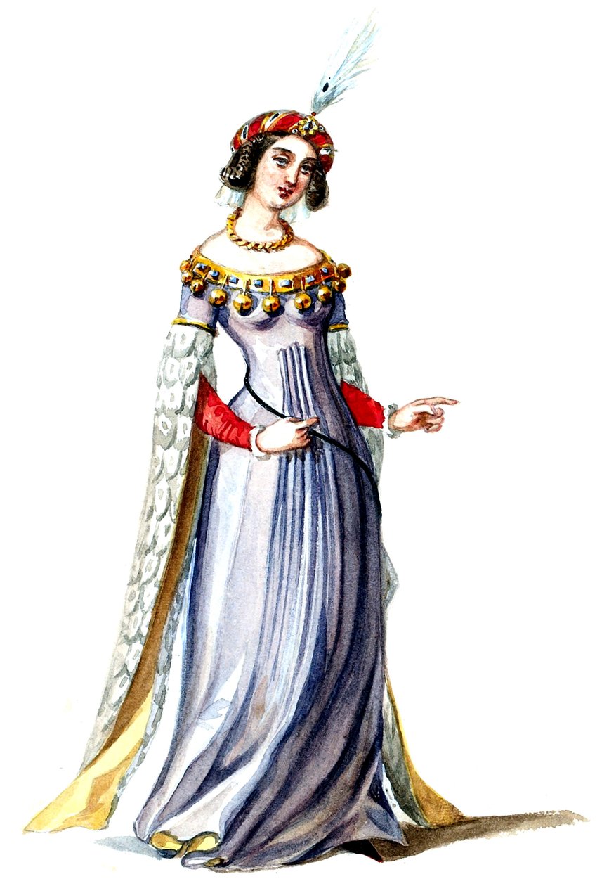 Halévy - La magicienne - kostymmodeller av Alfred Albert - 07. Dame de cour (retuscherad) av Alfred Albert