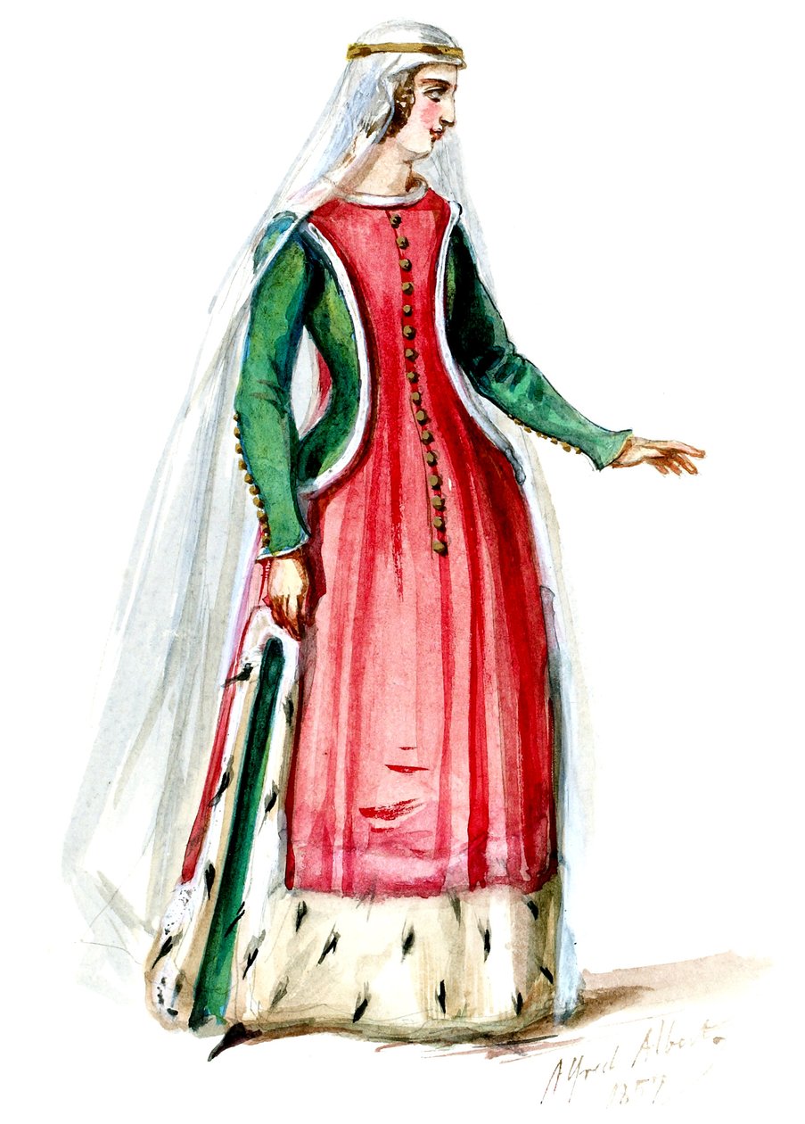 Halévy - La magicienne - kostymmodeller av Alfred Albert - 08. Dame noble (retuscherad) av Alfred Albert