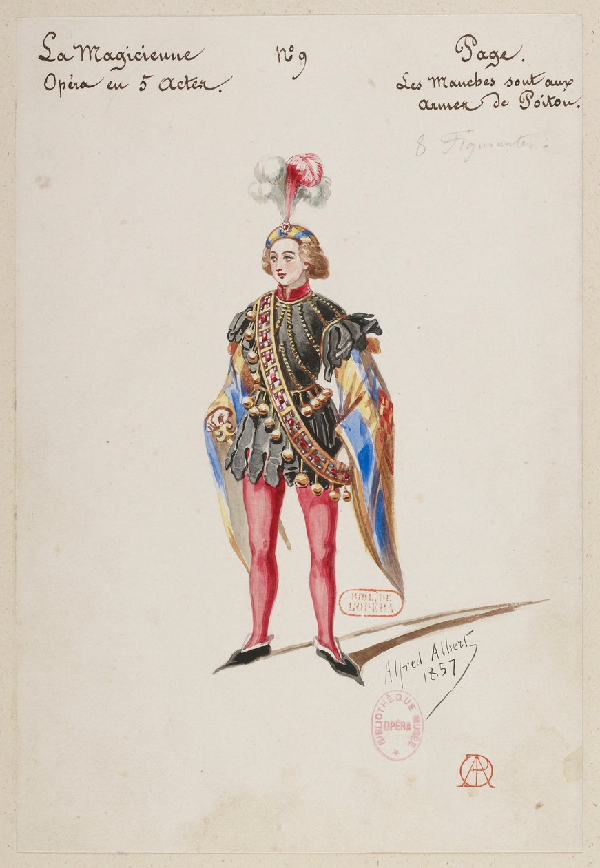 Halévy - La magicienne - kostymmodeller av Alfred Albert - 09. Sidan. Åtta extramaterial av Alfred Albert