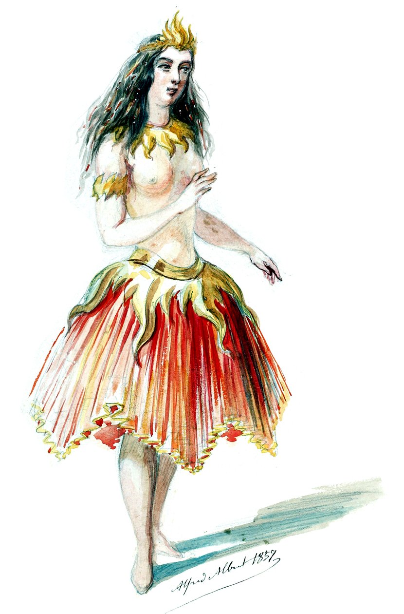 Halévy - La magicienne - kostymmodeller av Alfred Albert - 12. Salamandre (retuscherad) av Alfred Albert
