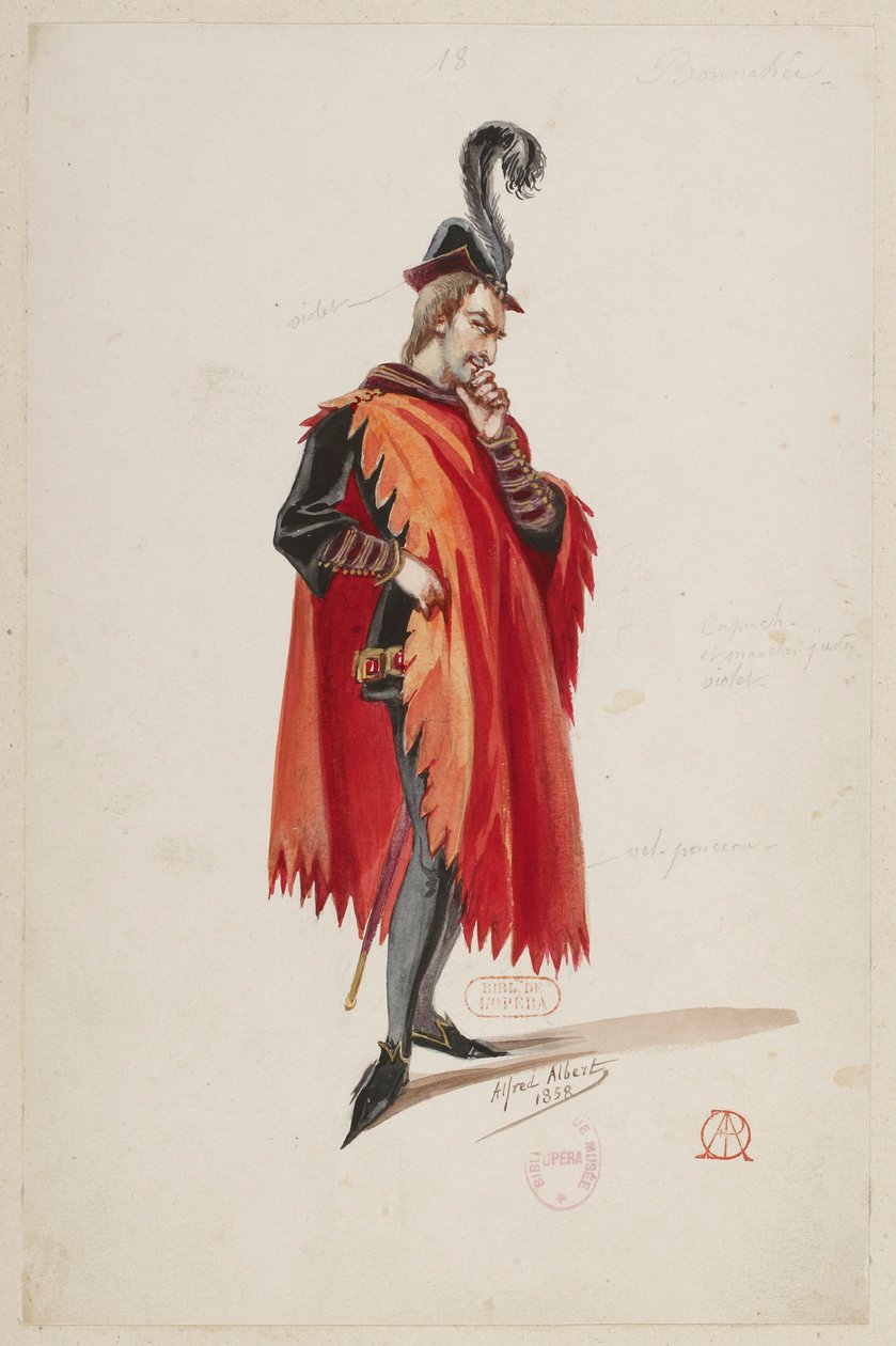 Halévy - La magicienne - kostymmodeller av Alfred Albert - 18. (Stello de Nici), M. Bonnehée av Alfred Albert