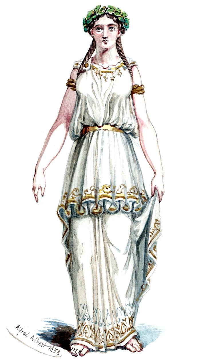 Halévy - La magicienne - kostymmodeller av Alfred Albert - 21. Mélusine, 3:e kostymen (retuscherad) av Alfred Albert