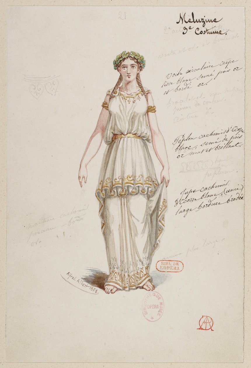 Halévy - La magicienne - kostymmodeller av Alfred Albert - 21. Mélusine, 3:e kostymen av Alfred Albert