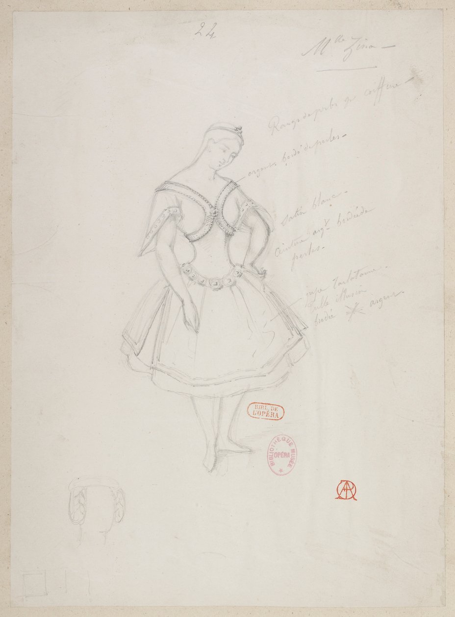 Halévy - La magicienne - kostymmodeller av Alfred Albert - 24. Mlle Zina, (pas de deux) av Alfred Albert
