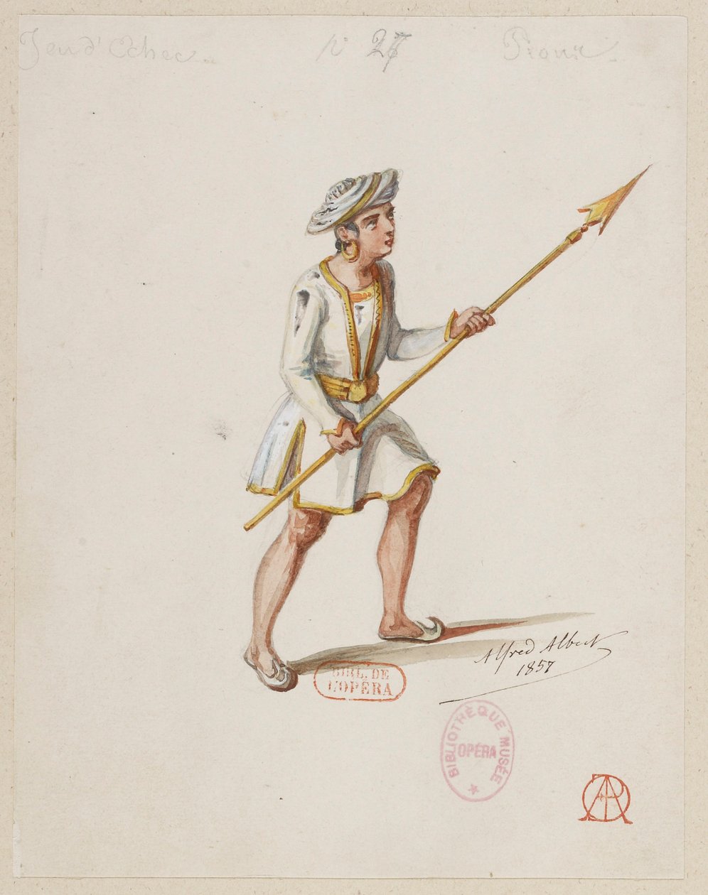 Halévy - La magicienne - kostymmodeller av Alfred Albert - 27. Schackparti, bönder (saracener) av Alfred Albert
