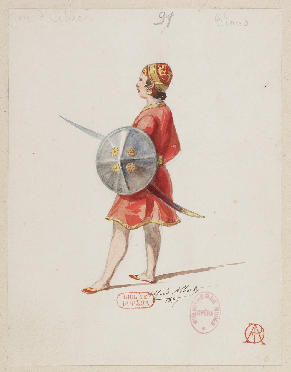 Halévy - La magicienne - kostymmodeller av Alfred Albert - 31. Schackparti, bönder (saracener) av Alfred Albert