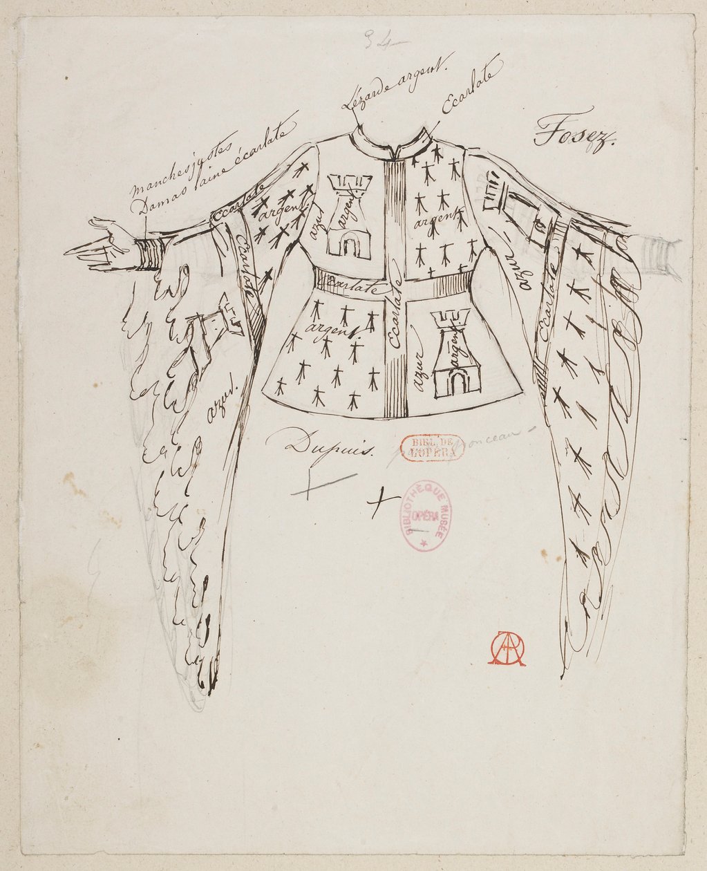 Halévy - La magicienne - kostymmodeller av Alfred Albert - 34. Herrarna Fosez, Dupuis, Ponceau av Alfred Albert