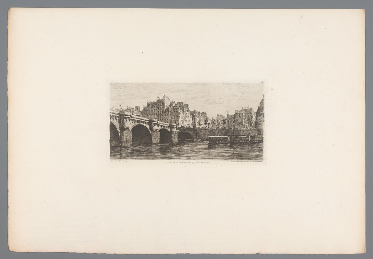 Utsikt över Pont Neuf Le Pont Neuf (titel på objekt) Franska etsningar från 1874 (serietitel) L