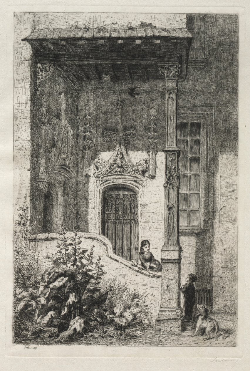 Hus känt som den vita drottningen, Rue St. Hippolyte av Alfred Alexandre Delauney