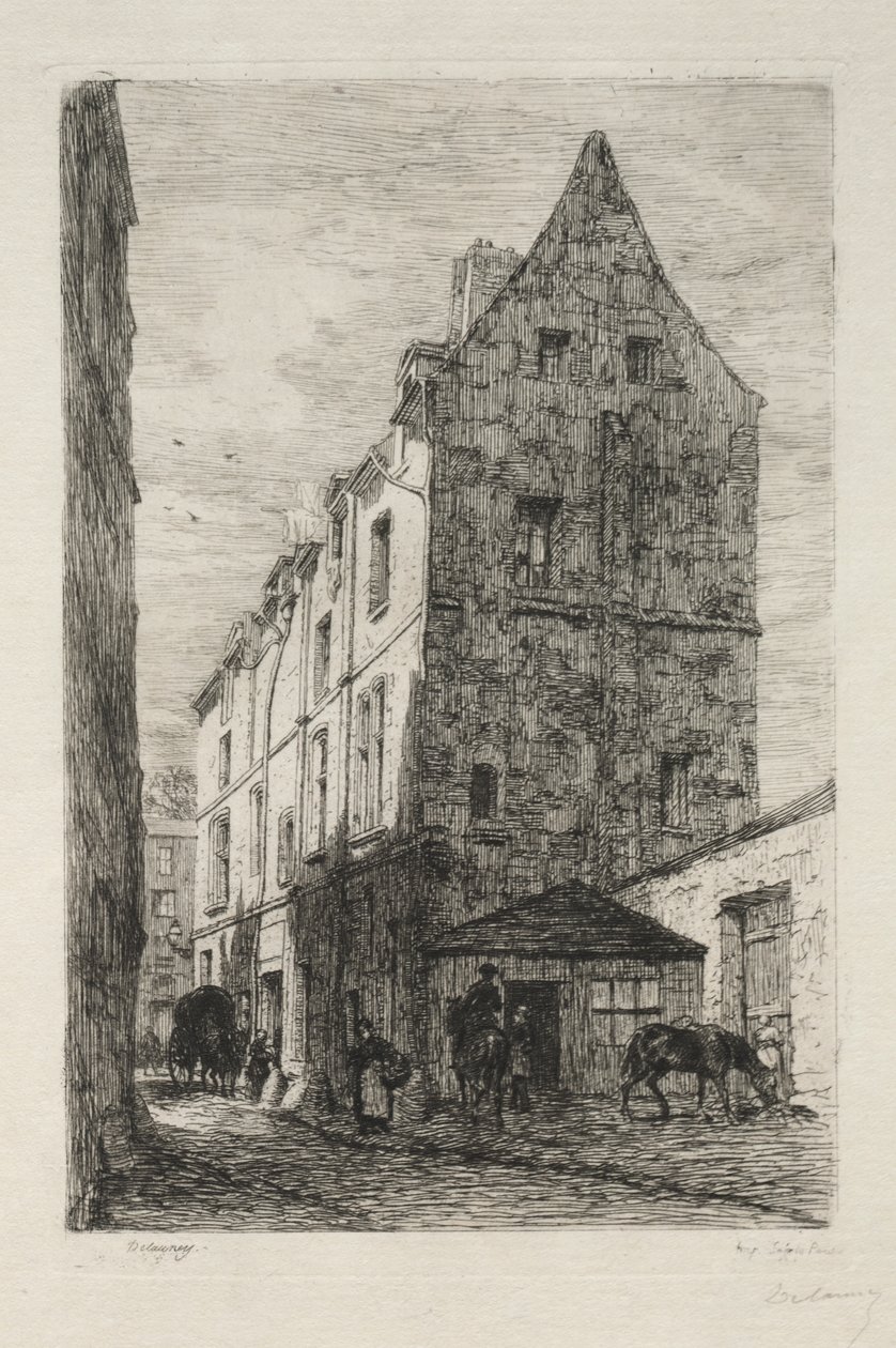 Hus känt som den vita drottningen, Rue de Marmousets av Alfred Alexandre Delauney
