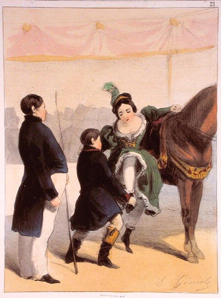 Cirkusartist, från Les Femmes de Paris, 1841-42 av Alfred Andre Geniole