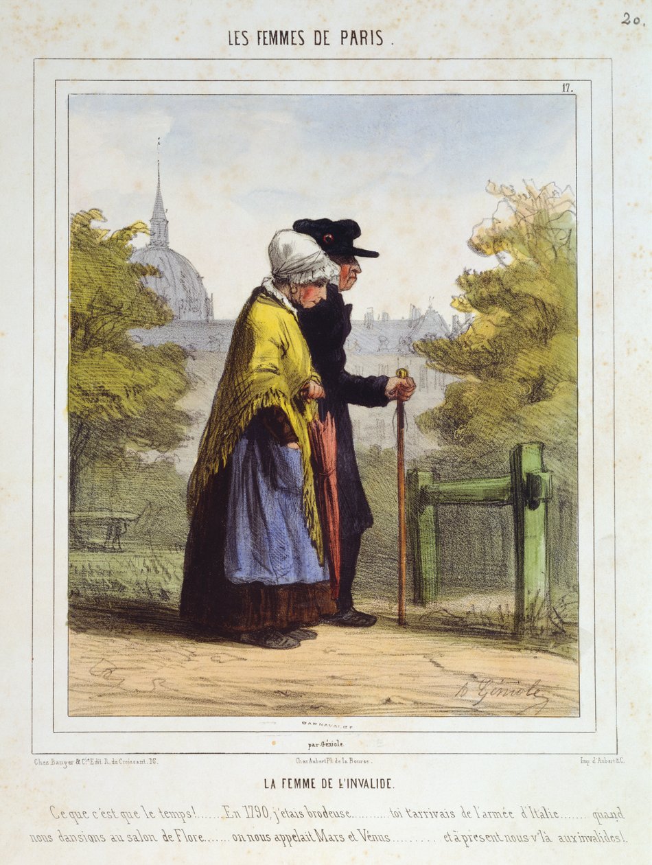 Invalidernas kvinna, från Kvinnorna i Paris, 1841-42 av Alfred Andre Geniole