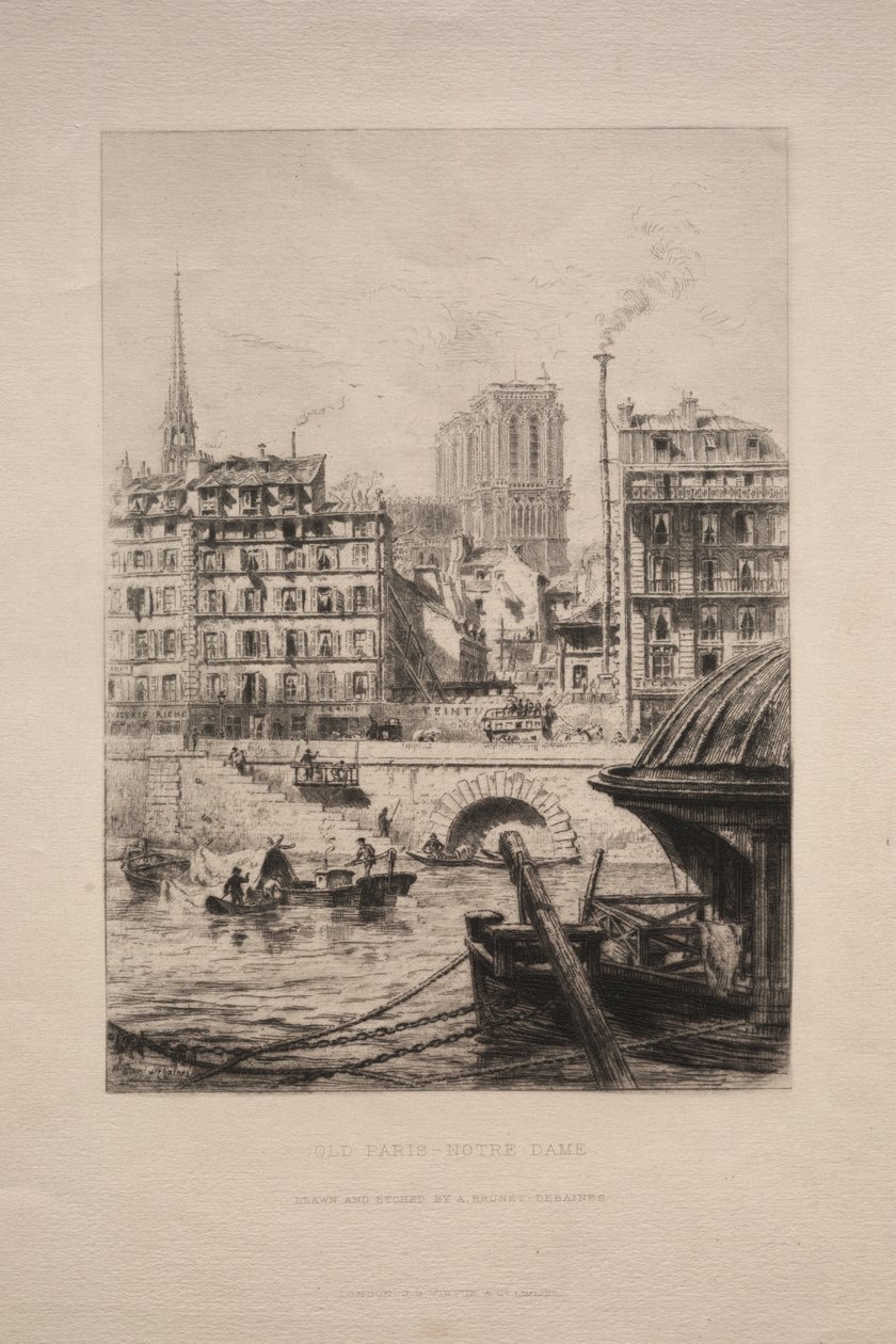 Gamla Paris: Notre Dame av Alfred Brunet Debaines