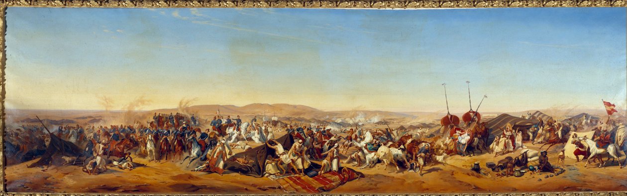 Erövringen av Algeriet (1830-1847): "" Tillfångatagandet av Smalah (Smala) av Abd el Kader (Abd-el-Kader eller Ibn Muhyi al-Din al-Hasani) (1807-1883) av hertigen av Aumale i Taguin av Alfred Charles Ferdinand Decaen