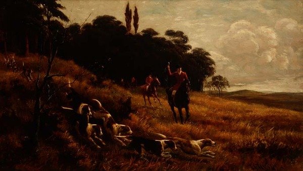 Full Cry (olja på duk) av Alfred Charles Havell