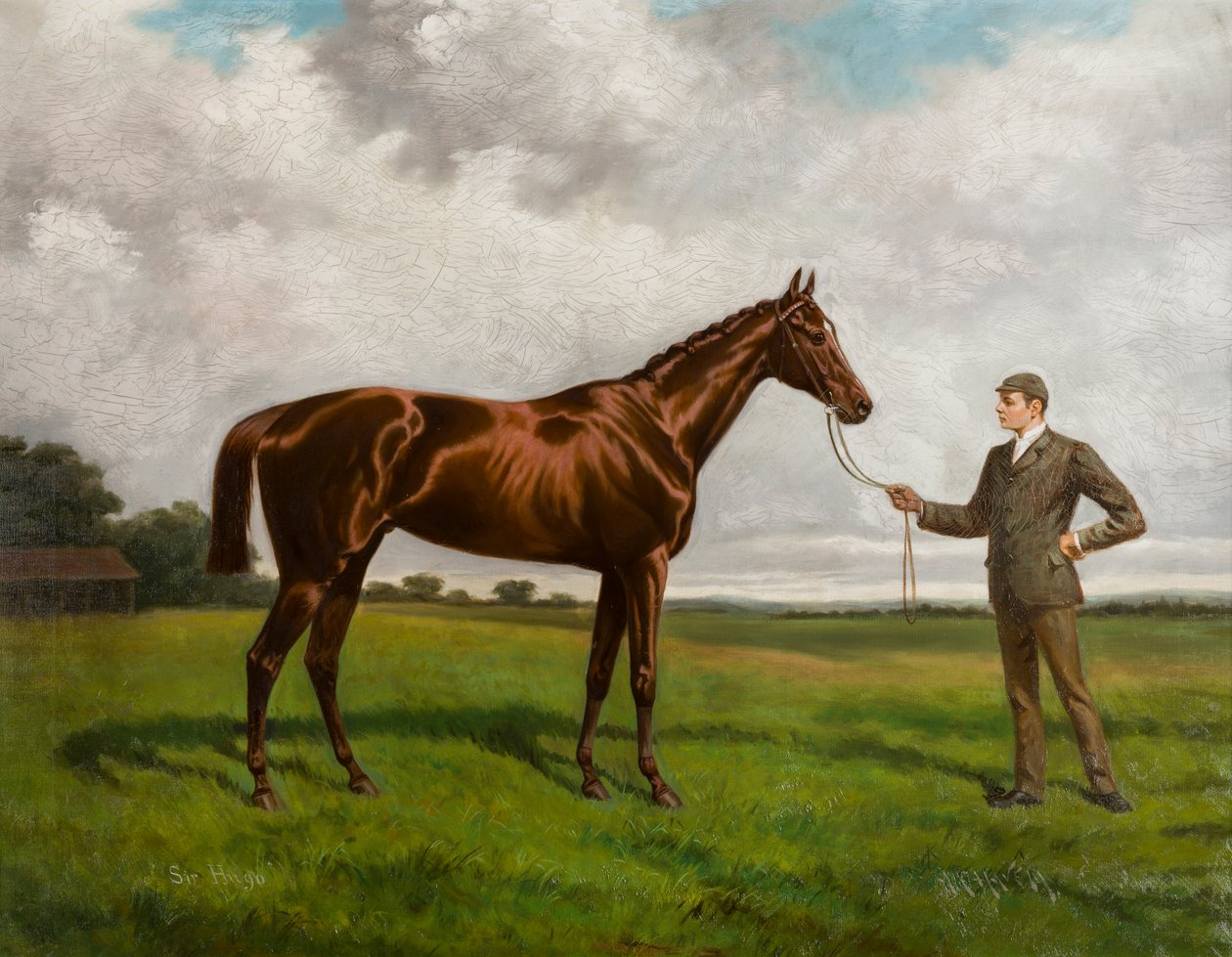 Sir Hugo-vinnare av 1892 års Derby, ca 1875-1928 (olja på duk) av Alfred Charles Havell