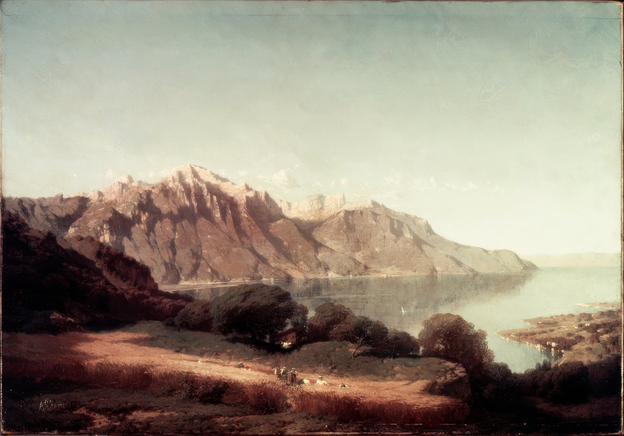 Utsikt över Genèvesjön av Alfred Chavannes