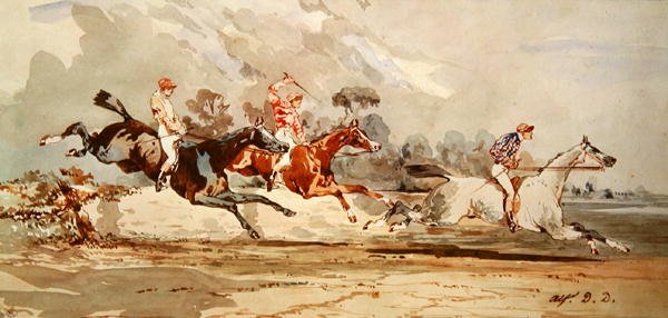 The Horse Race (wc på papper) av Alfred Dedreux