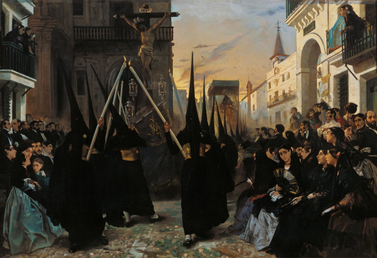 En procession längs Calle Genova av Alfred Dehodencq