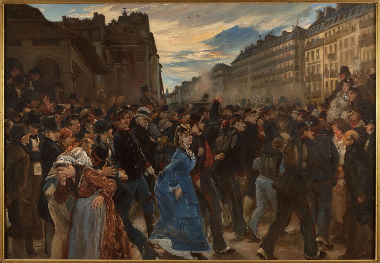 Le départ des mobiles, en juillet 1870, ca 1879 (olja på duk) av Alfred Dehodencq