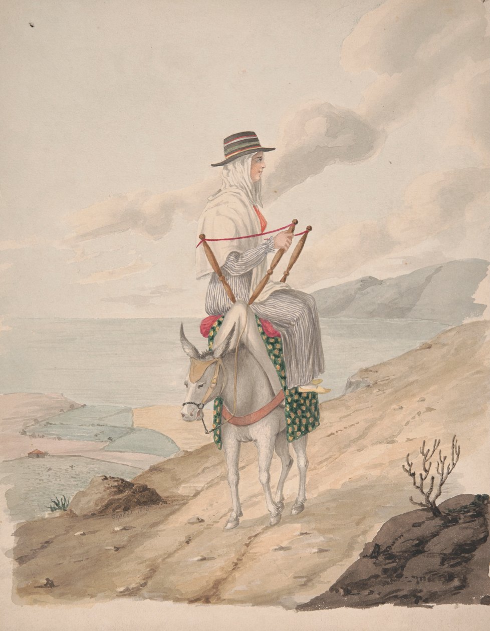 Barandilles, en kvinna på en åsna av Alfred Diston