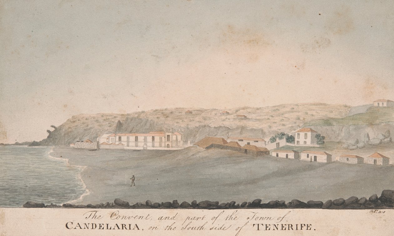 Klostret och en del av staden Candelaria, på södra sidan av Teneriffa av Alfred Diston
