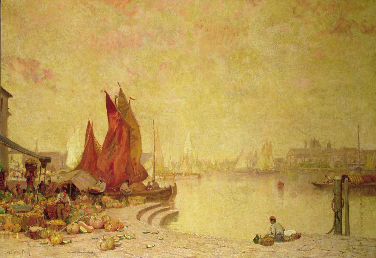 En venetiansk kaj av Alfred East