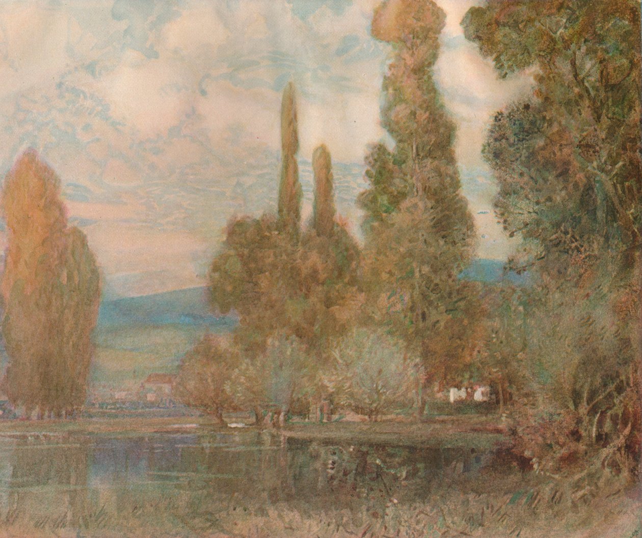 By the Edge of the Lake, c1800-talet, 1911 av Alfred East