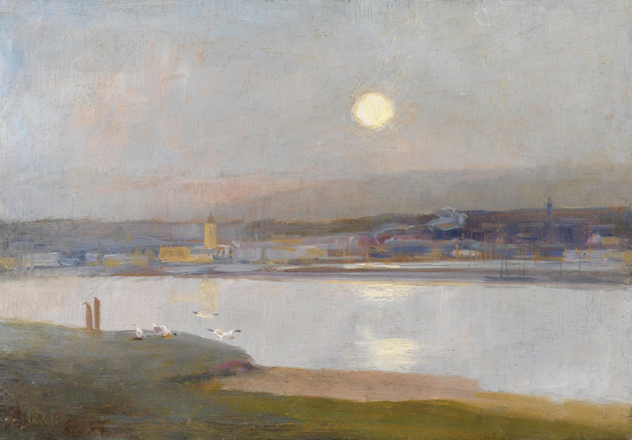 Moonrise Over Hayle, från Lelant, c.1892 av Alfred East
