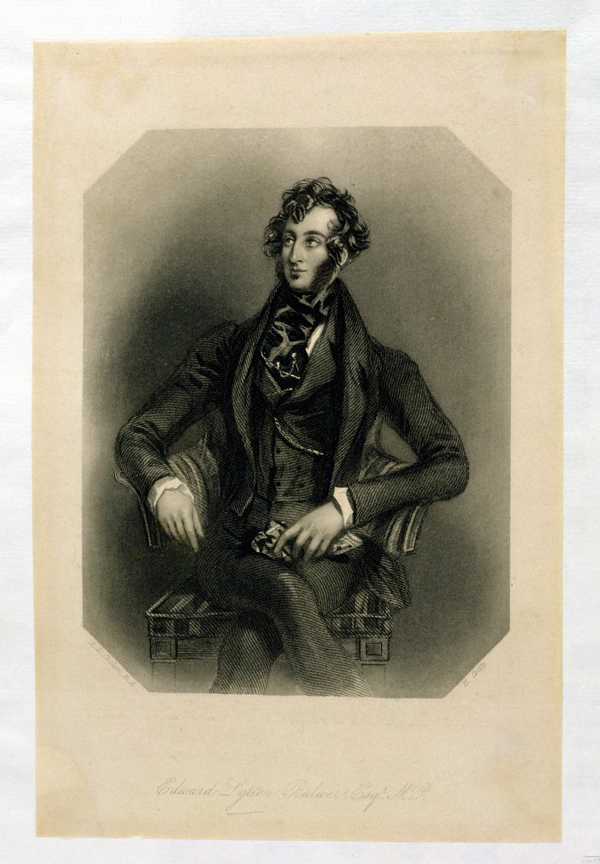 Edward Lytton Bulwer (1803-73), graverad av H. Cook av Alfred Edward Chalon