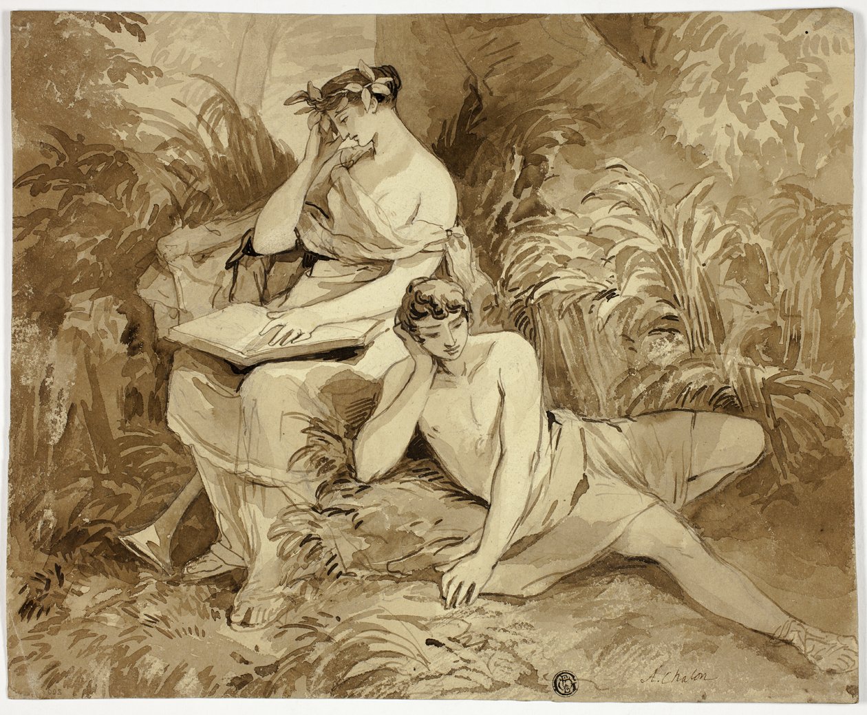 Muse och poet av Alfred Edward Chalon