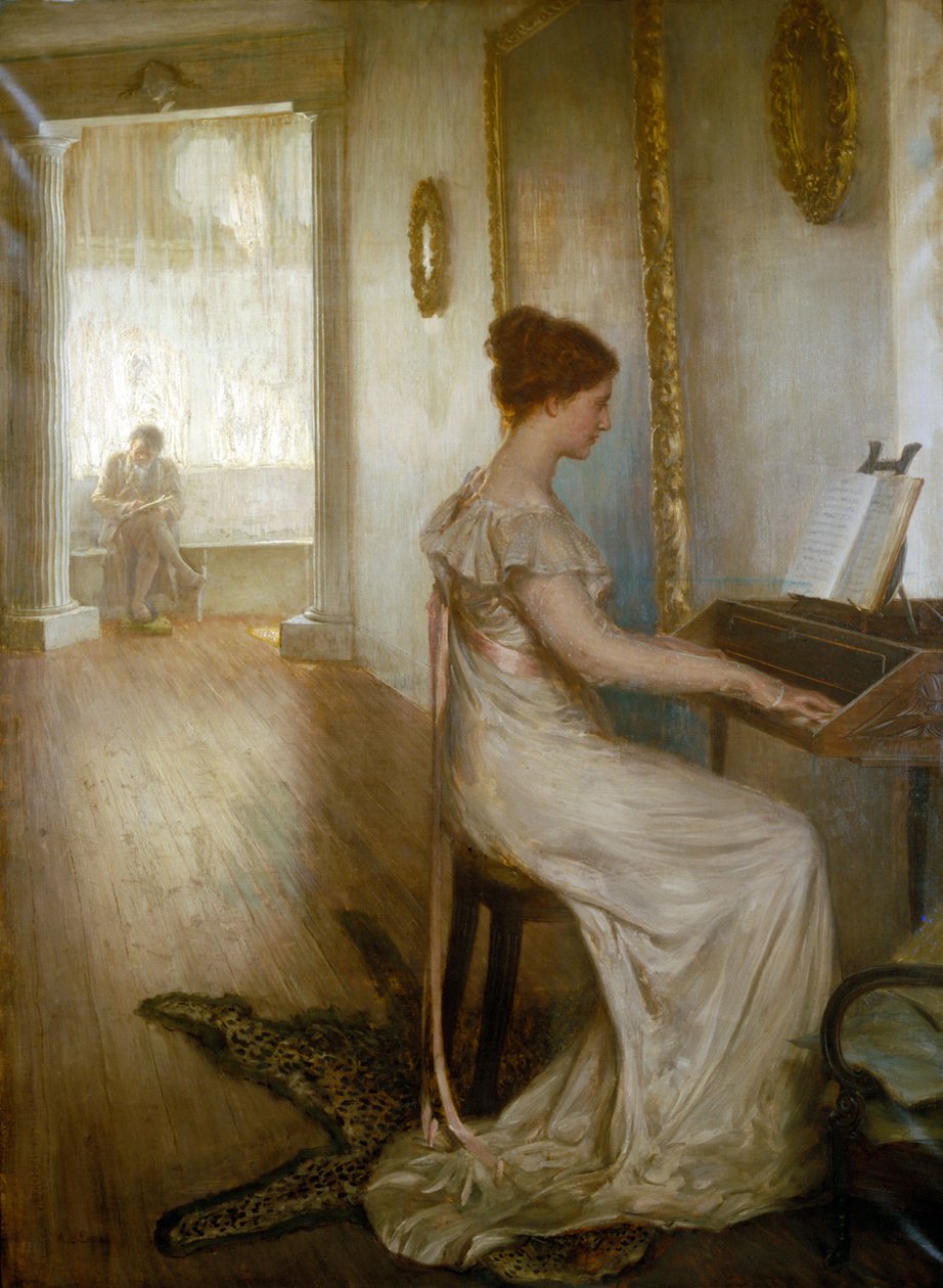 "En sonat av Beethoven", c1868-1918 av Alfred Edward Emslie