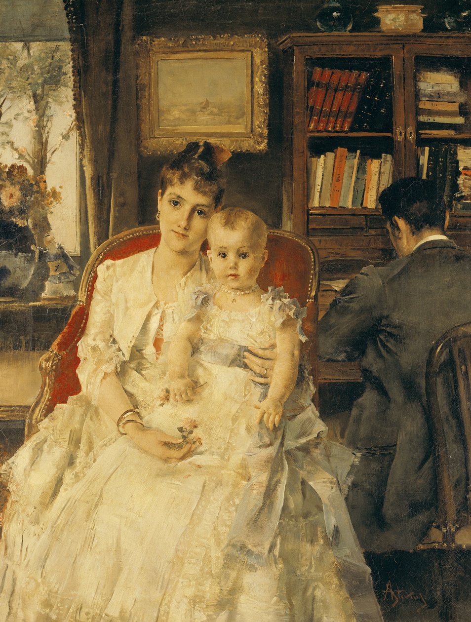 All lycka (familjscen) c.1880 av Alfred Emile Stevens
