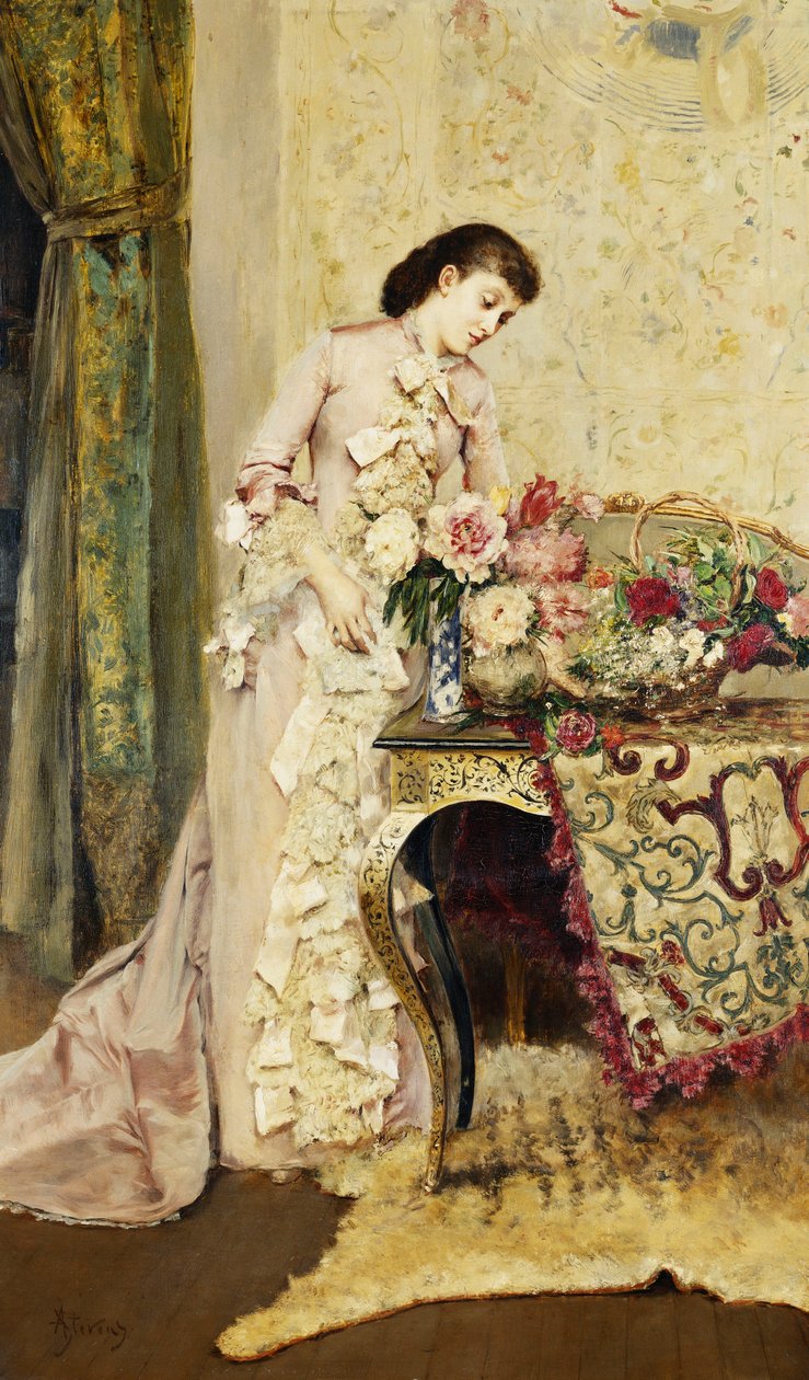 Blomsterarrangemang, av Alfred Emile Stevens