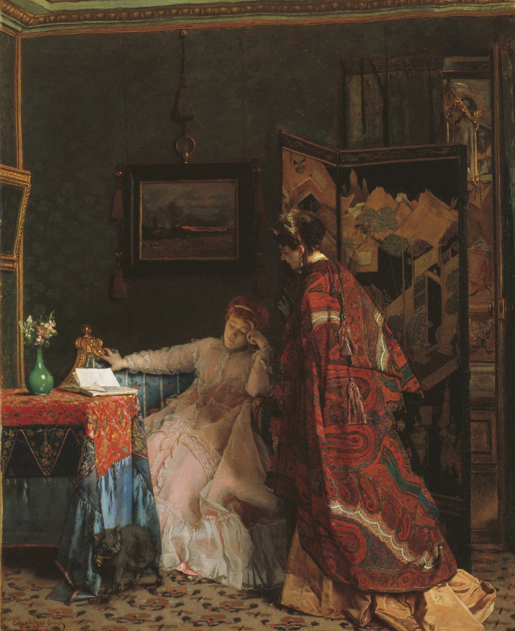 Besöket före 1869 (olja på duk) av Alfred Emile Stevens