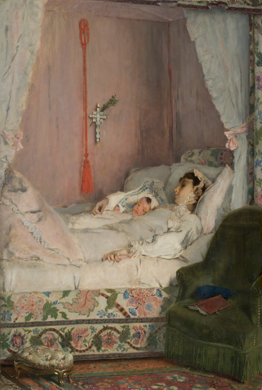 Une mère (En mor), ca 1870 (olja på pannå) av Alfred Emile Stevens