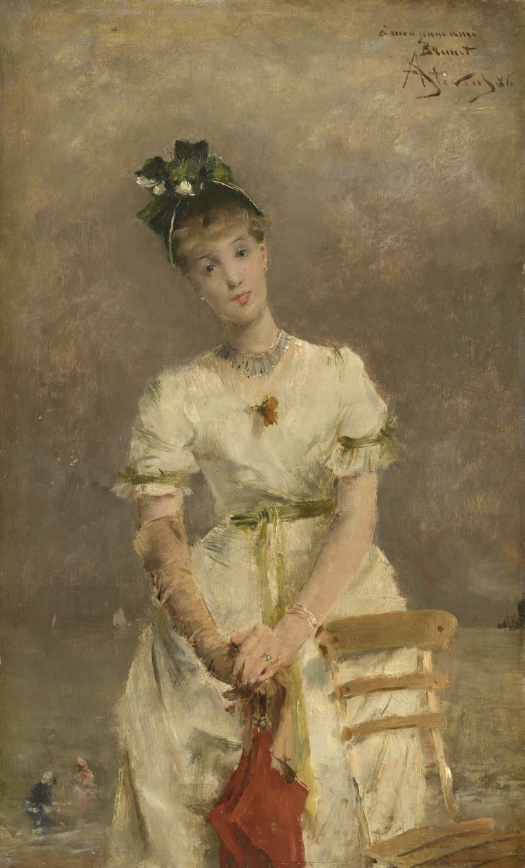 Ung kvinna vid havet, 1886 av Alfred Emile Stevens
