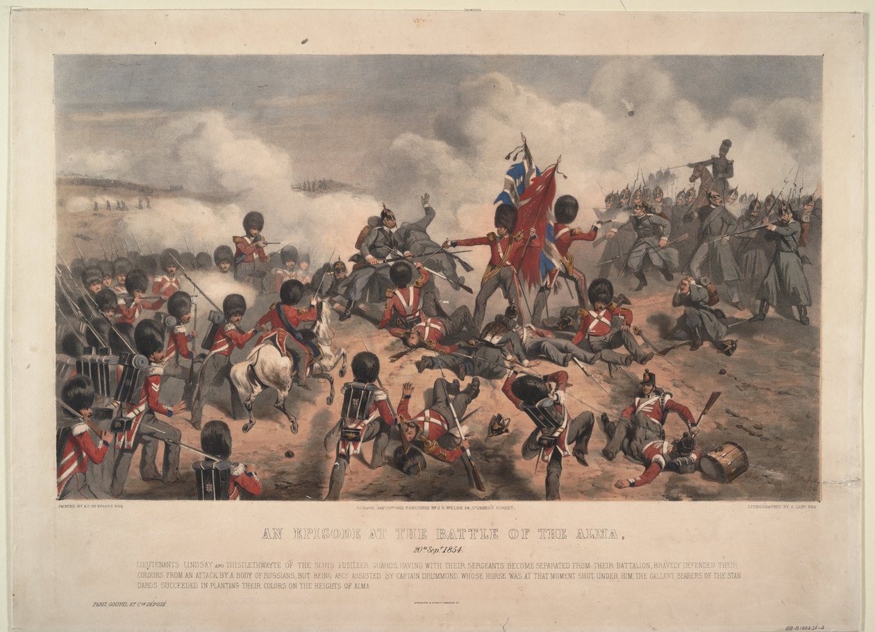 Scen från slaget vid Alma den 20 september 1854, 1855 av Alfred F. De Prades