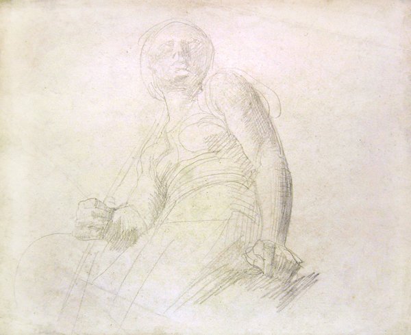 Studie av en figur, ca 1850 (penna på papper) av Alfred George Stevens