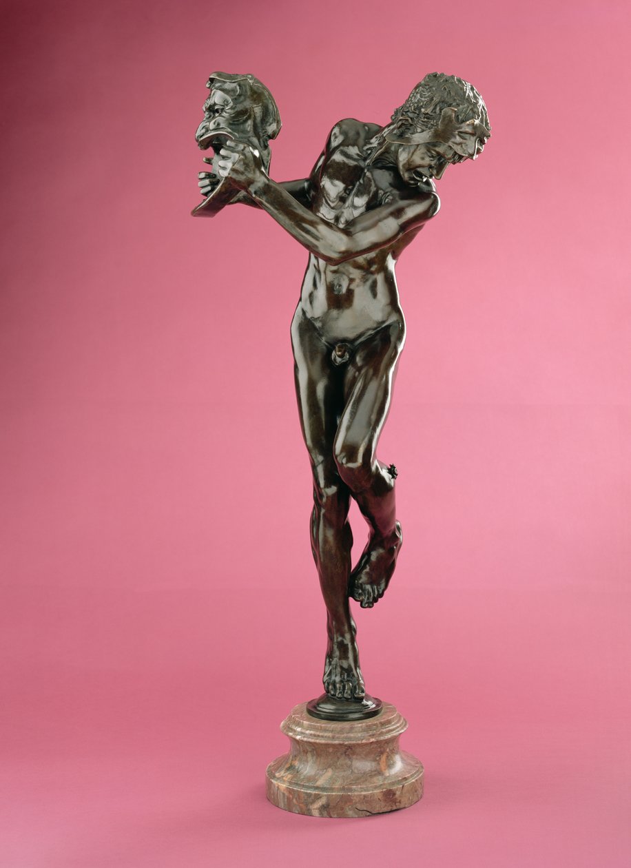 Komedi och tragedi, "Sic Vita", modellerad 1891-92, medverkande ca 1902-05 av Alfred Gilbert
