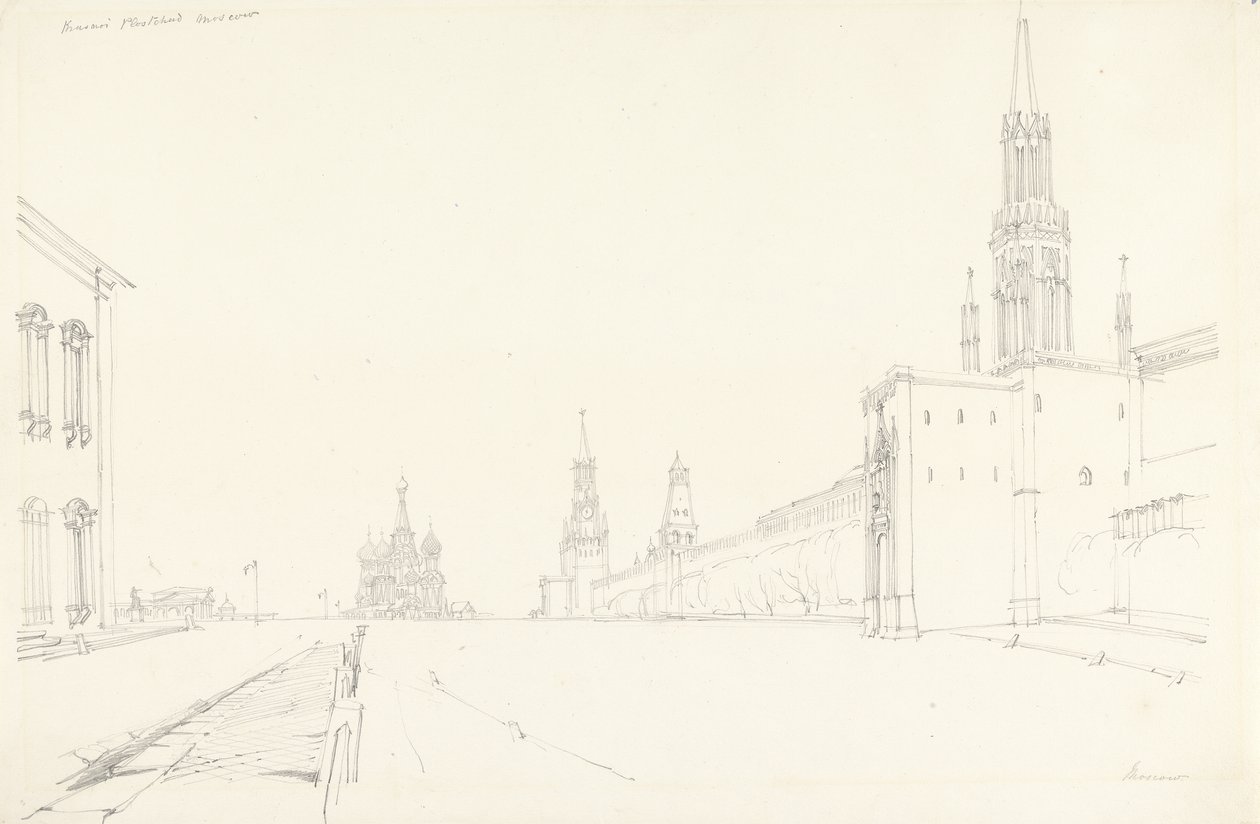 Moskva, 1827 (grafit på papper) av Alfred Gomersal Vickers