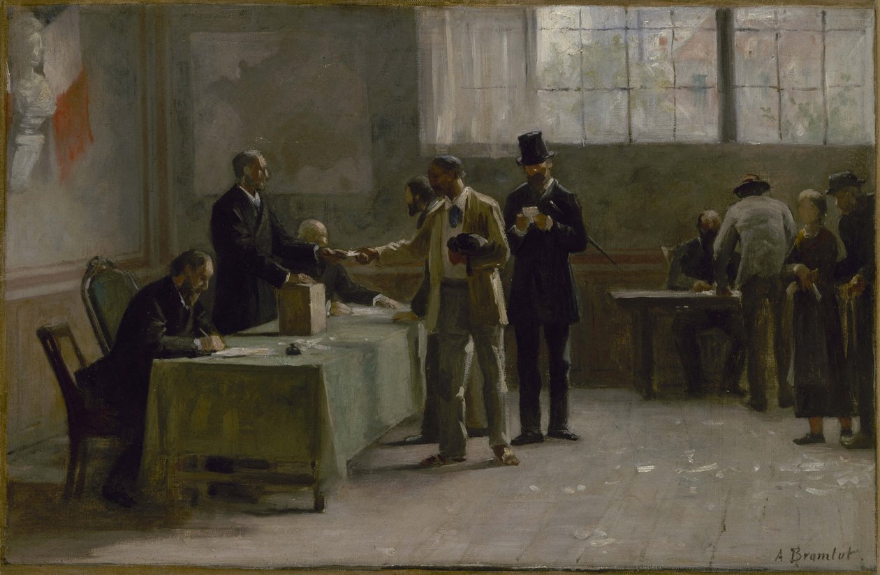 Skiss till stadshuset i Les Lilas: Allmän rösträtt av Alfred Henri Bramtot