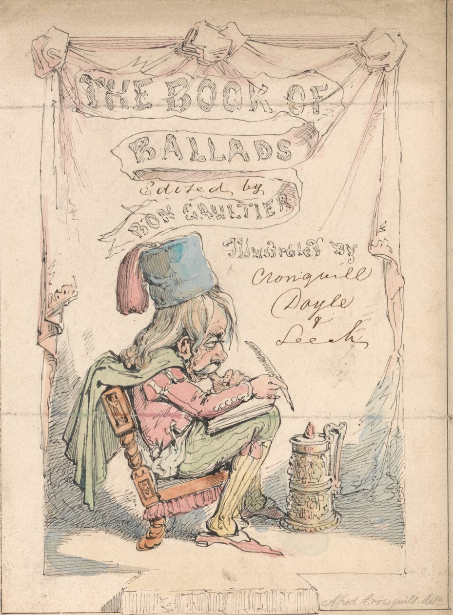 Original frontispice för "Book of Ballads" (Bon Gaultier) av Alfred Henry Forrester