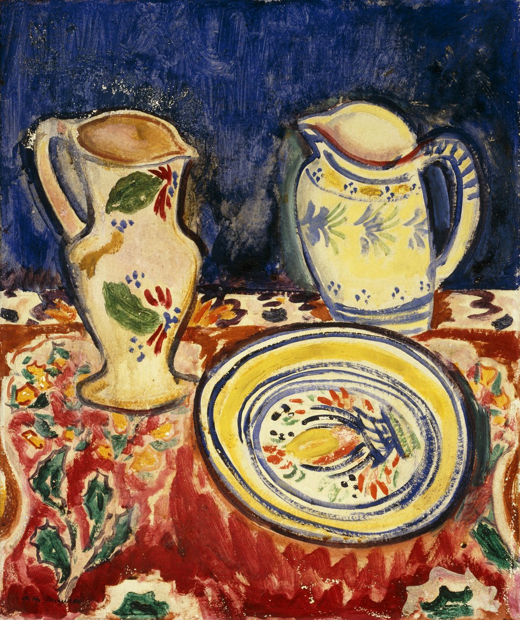 Stilleben med bretonsk keramik, av Alfred Henry Maurer