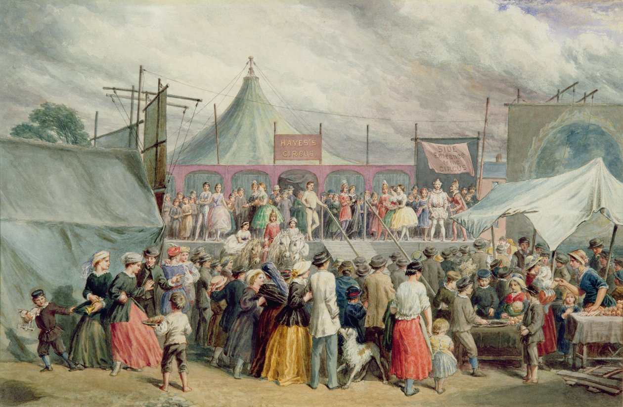 Ett besök på cirkus, ca 1885 av Alfred Hunt