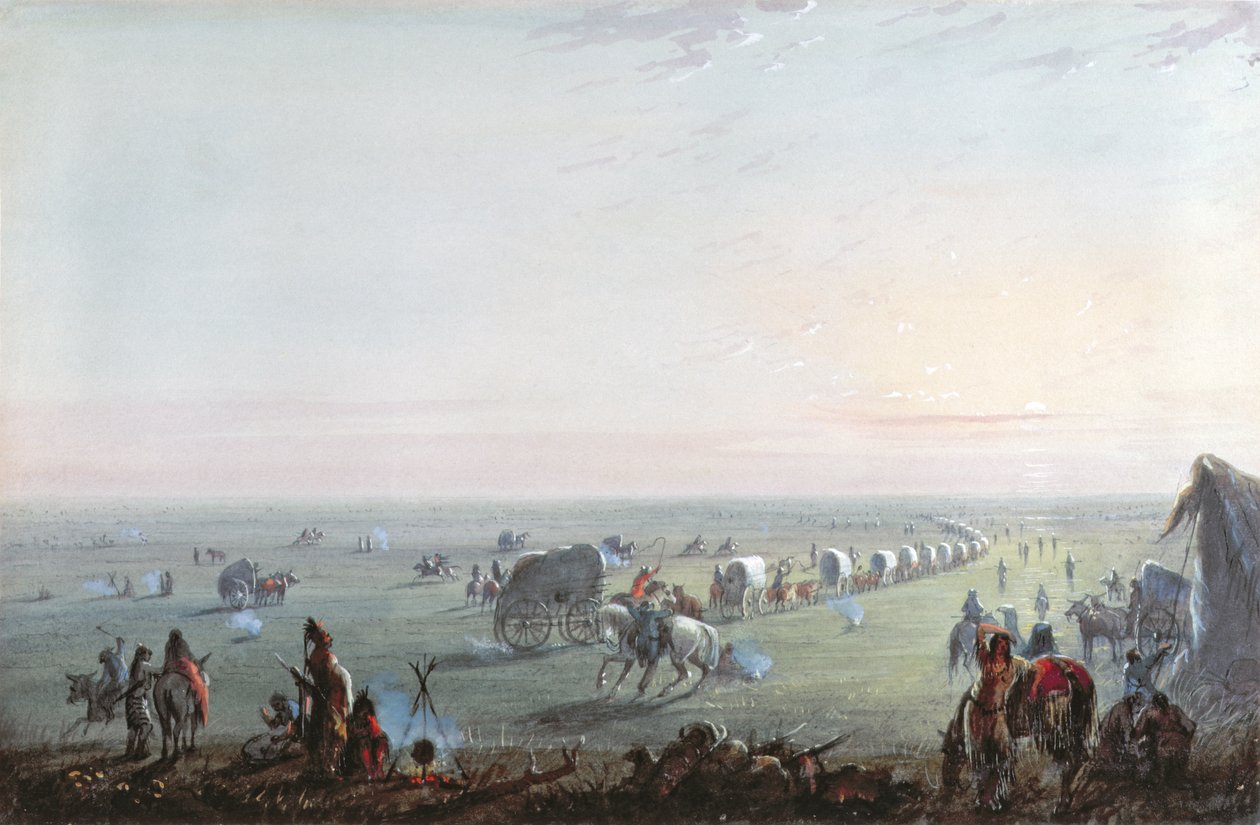 Bryter upp lägret vid soluppgången, 1837 av Alfred Jacob Miller