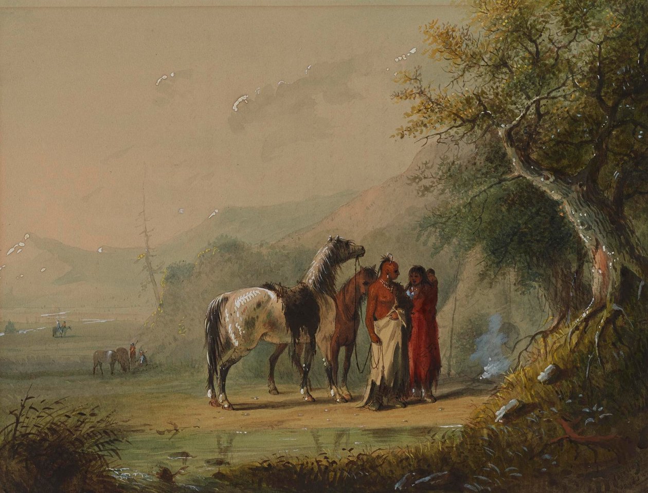 Lägerscen (siouxer) av Alfred Jacob Miller